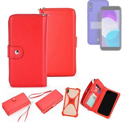 2in1 Hülle Portemonnee für BLU C5L+ Schutzhülle Case Handyhülle rot