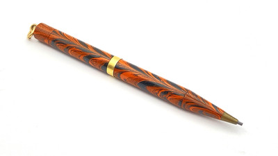 VINTAGE WATERMAN 52 1/2V DRUCKBLEISTIFT IN ROT GEWELLT GOLDRAND HERGESTELLT IN USA