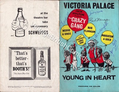 Crazy Gang - Young At Heart - 1960 handsigniertes Programm - Bud Flanagan etc.