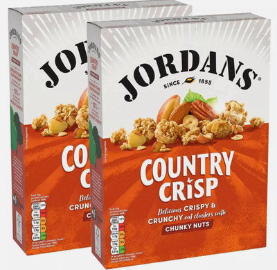Jordans Country Crisp Chunky Nuts Hafer Cluster Vollkorn Müsli 2x 850g