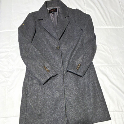 Ambiance Outerwear Women's Gray Long Overcoat Coat Lined Button Solid Size L