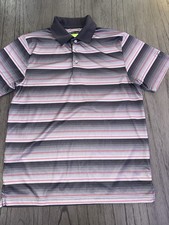 PGA Tour Pro Series Mens Polo Golf Shirt Short Sleeve Striped Size Large