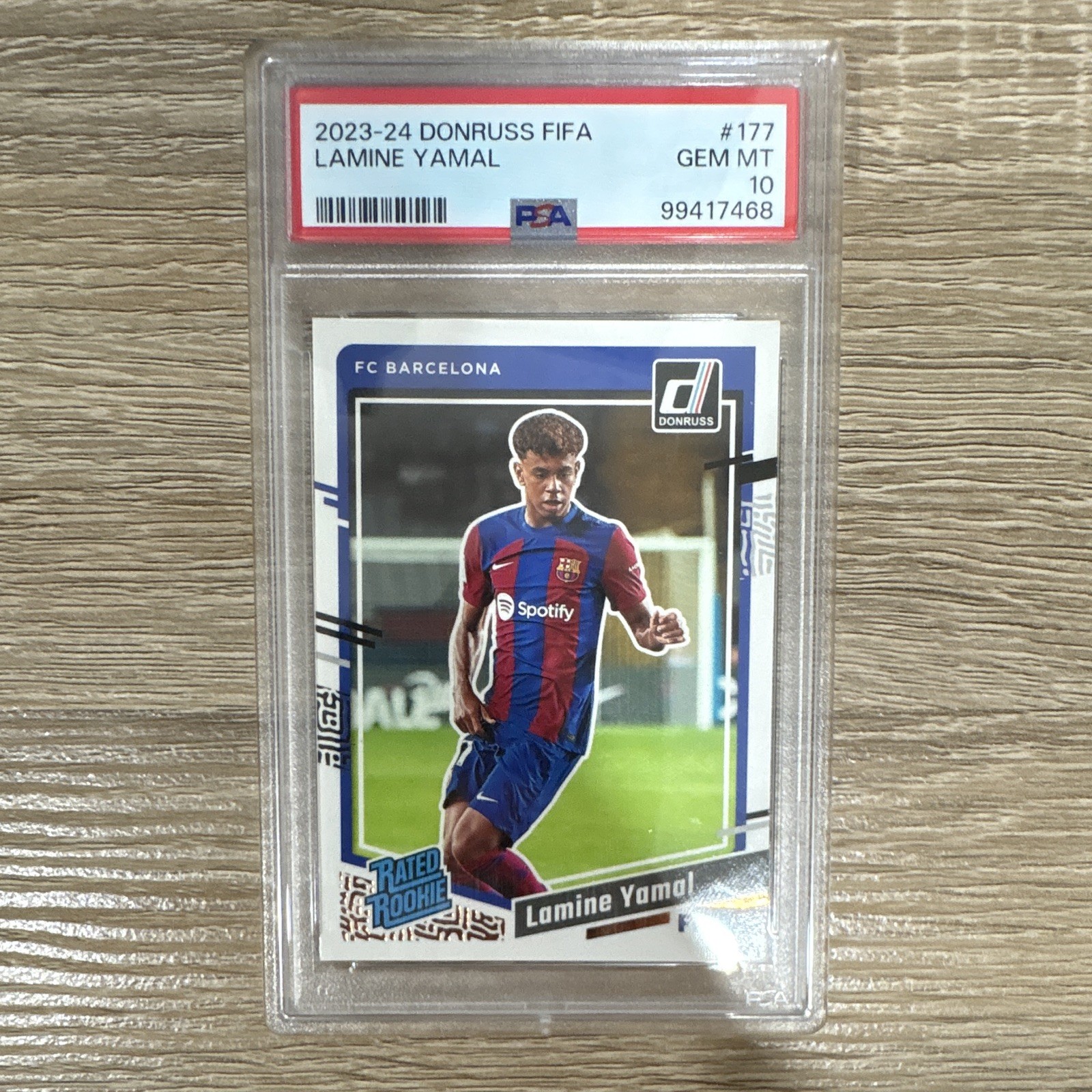 Panini 2023-24 Donruss FIFA Lamine Yamal #177 Rated Rookie RC PSA 10 Base