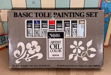 1980 Basic Tole Painting Set Liquitex Artist Oil Color, w 3 Grumbacher Tubes