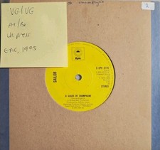 Sailor A Glass Of Champagne / Panama Vinyl Record 7" VG/VG S EPC 3770 1975