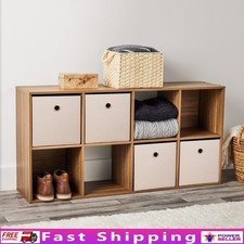 8-Cube Storage Organizer Bookcase W/ Open Closed Back Shelves Home Office New