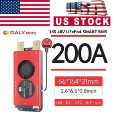 Daly Smart BMS 16S 48V 200A LiFePo4 Battery BMS w/Balance +Bluetooth Module US
