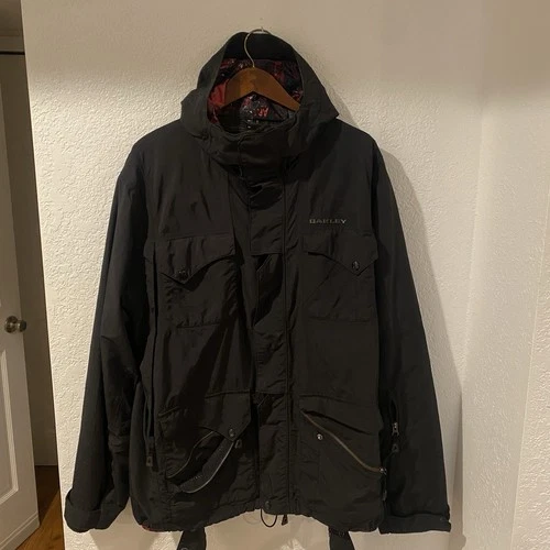 Vintage Oakley Black Magnet Button Ski Loose Fit Jacket Men's size L Y2K - product listing photo