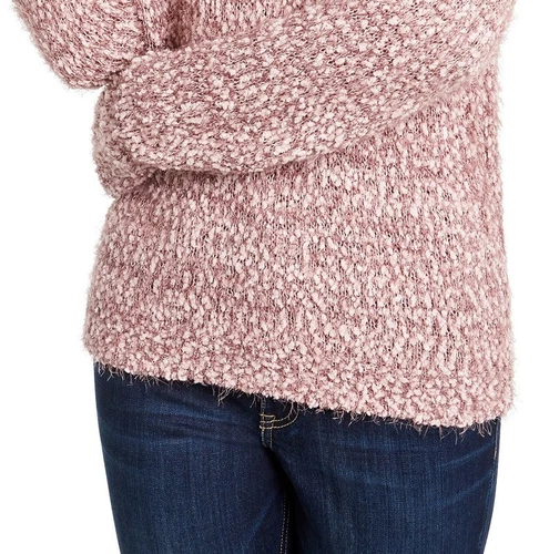 Freshman Juniors' Off-The-Shoulder Fuzzy Sweater Pink Size Small - Picture 3 of 3