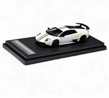 High Rev Model Lamborghini Murcielago LP670-4 SV - White Italian Stripes 1:64