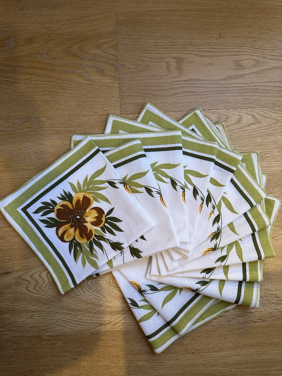 Ensemble Nappe Et 6 Serviettes Basques En Lin - Vintage Années 60 - Neuf Avec étiquettes - Rare
