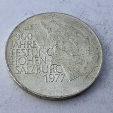 1977 Austria 100 Schilling Silver Coin 900 Years Hohensalzburg Fortress KM-2925