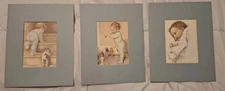 (3) Bessie Pease Gutmann Nitey Nite Taps Love's Blossom 8x10 Matted Litho 4.5x6 