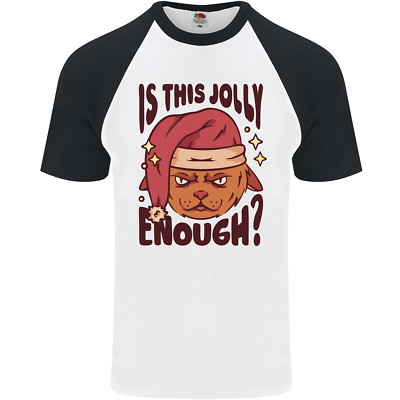 Baseball-T-Shirt Christmas Cat Is This Jolly Enough lustig für Herren S/S