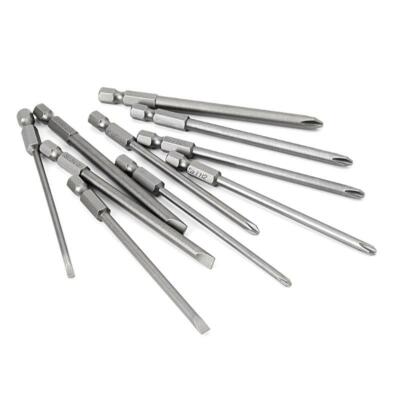 10 Pcs Magnetic Slotted PH2 Screwdriver Bit S2 Steel 1/4 Hex Shank 100mm