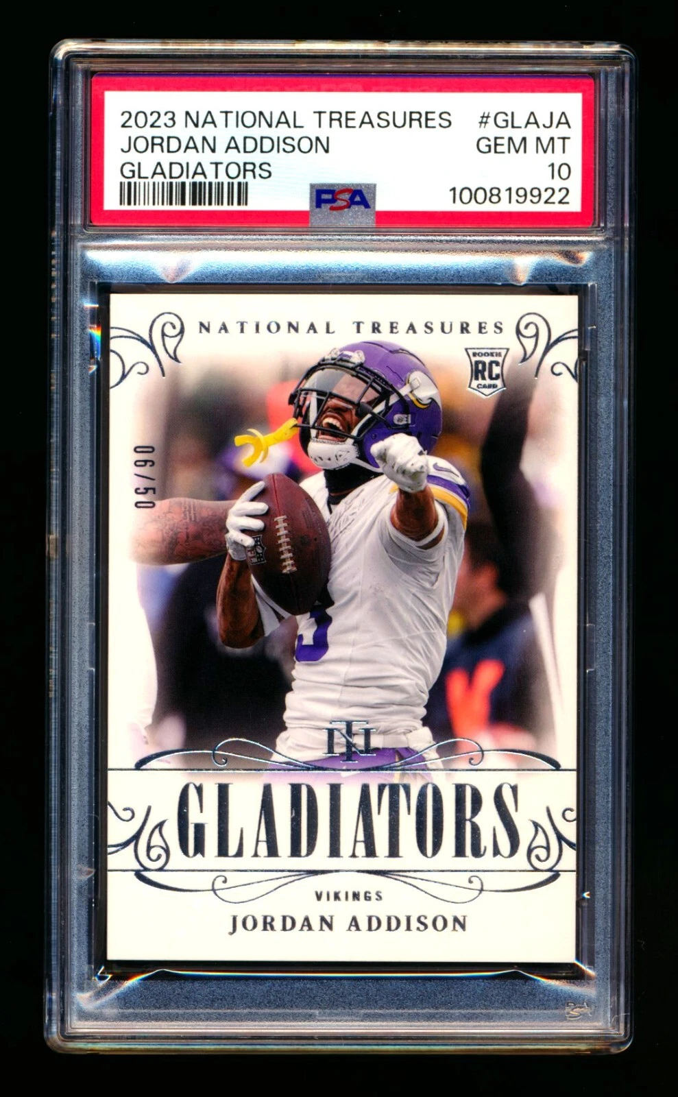 Jordan Addison Panini National Treasures Gladiators #GLAJA Base