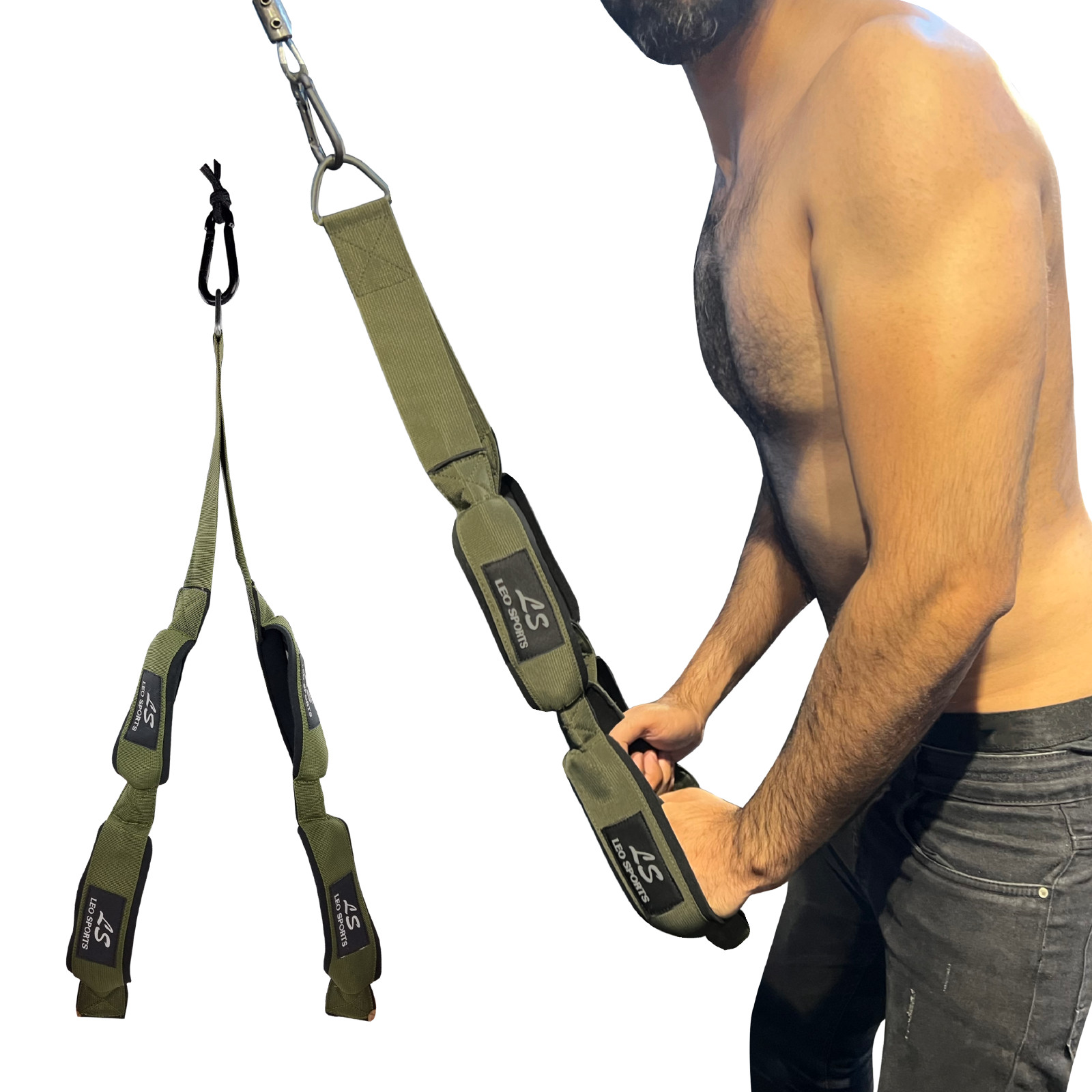 Cuerda de tríceps deportiva Leo para accesorio de cable de gimnasio entrenamiento de alta resistencia