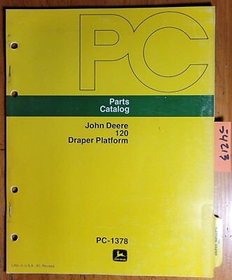 John Deere 120 Draper Platform for 2250 2270 Windrower Parts Catalog Manual '75