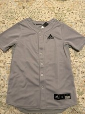 NWT Adidas Diamond King Elite Full Button Jersey Boys Junior Baseball Shirt L