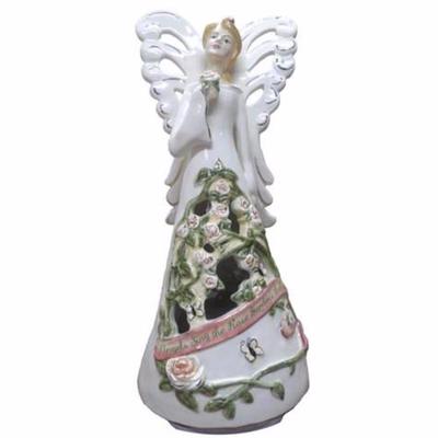 Forever Rose Angel Revolving Musical Figurine Retired Heather Goldminc 15455