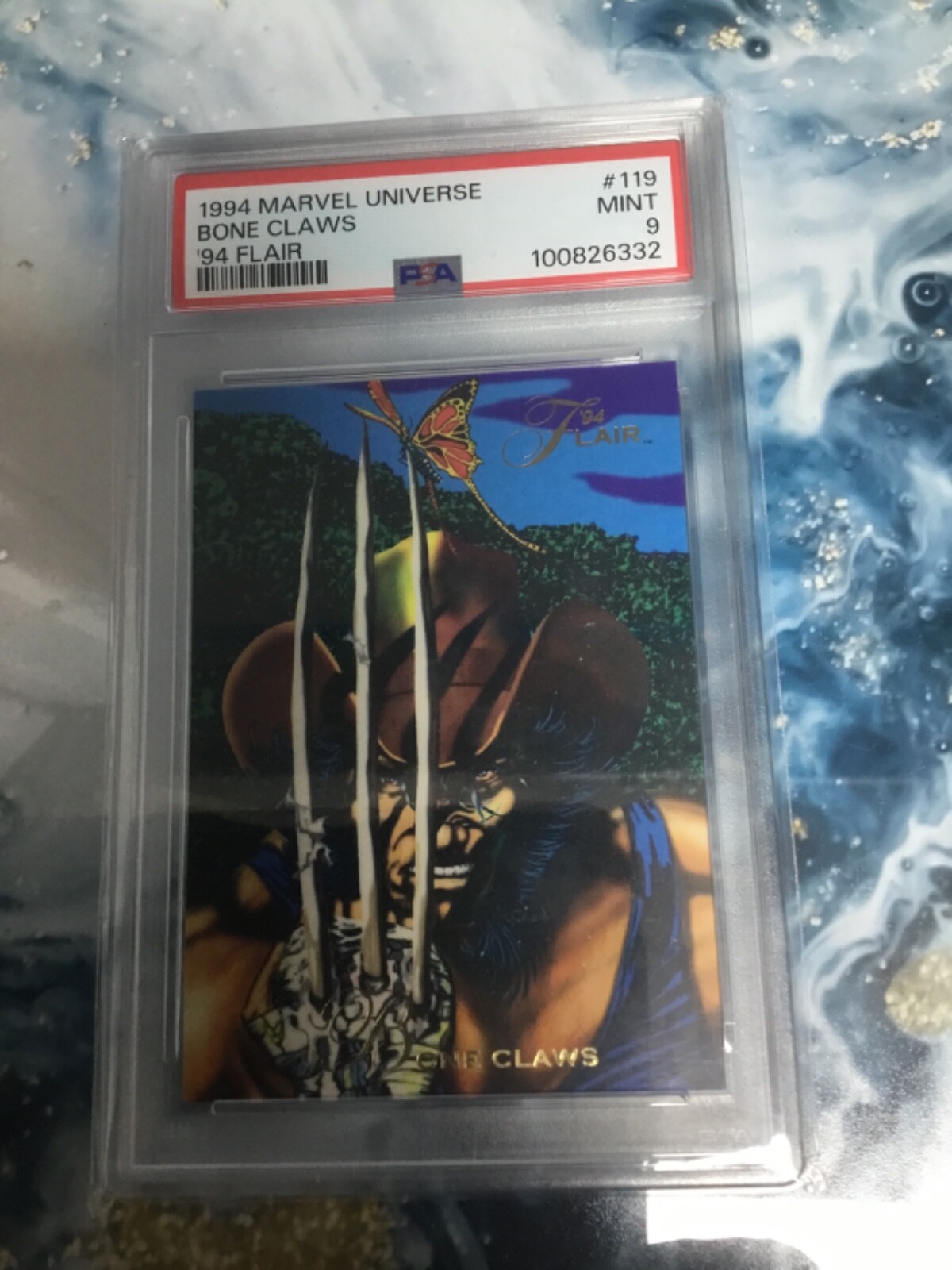 WOLVERINE 1994 Marvel Universe Bone Claws Flair #119 PSA 9 MINT Fresh slab
