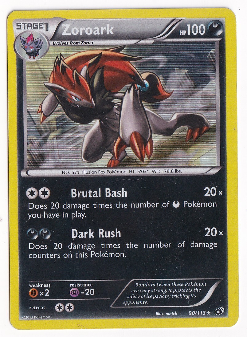 Zoroark 90/113 Holographic Rare Legendary Treasures Pokemon TCG