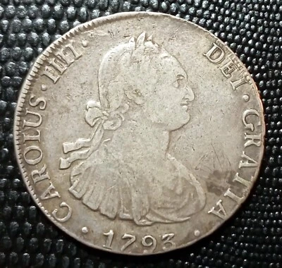 BOLIVIE 8 REALES 1793 PR (Potosi) CHARLES IV - Argent - Photo 1/2