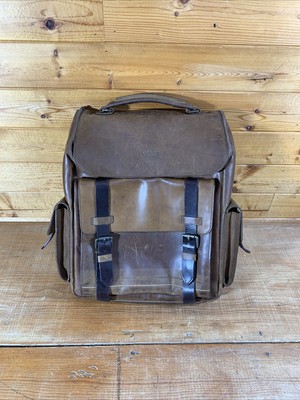 Velez Vintage Leather Archaeology Backpack Made In Colombia  display picture 3