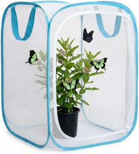Insect Butterfly Habitat Cage, Portable Pop-Up Terrarium with Mesh Sides, Bug