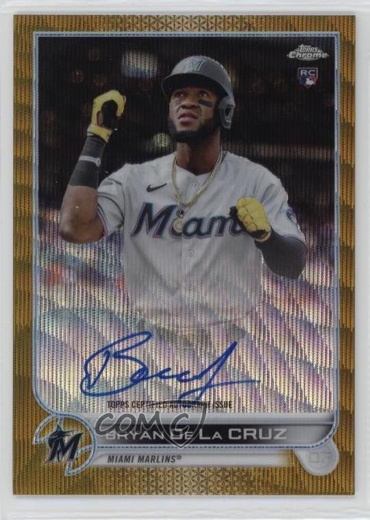 2022 Topps Chrome Rookie Gold Wave Refractor /50 Bryan De La Cruz Auto yk0