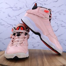 Nike Girls Air Jordan 6 Rings Pink Mid Basketball Shoes Sneaker 323419-602 Sz 6Y