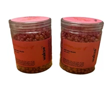 Wakse Bubble Gum Blast Hard Wax Beans for Face & Body 4.8oz Metallic Pink 2 Pack