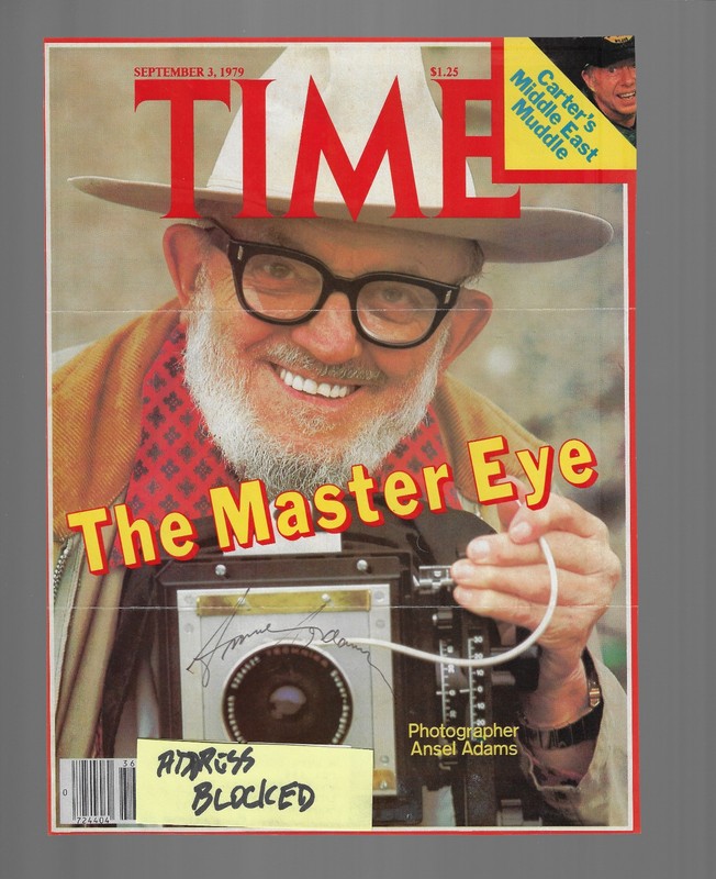 ANSEL ADAMS Sept. 3 1979 AUTOGRAPHED Signed TIME Mag Cover (cover only)