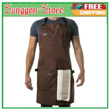 Asaya Chef BBQ Apron 10oz Cotton Canvas with Bottle Opener and Hand Towel