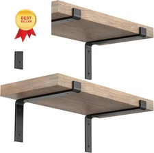 Future Way 12 Inch Wall Shelf Brackets (Match 11.25" Board) 12 Inch, Black 