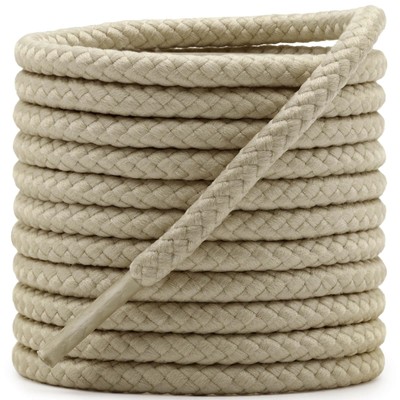 2 Pair 39.37'' Inch Round Twisted Textured Shoelaces Khaki String Solid Woven ...
