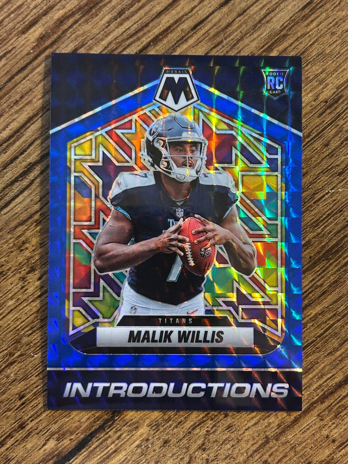 2022 Panini Mosaic Malik Willis #I-3 Introductions Mosaic Blue /99 RC Titans