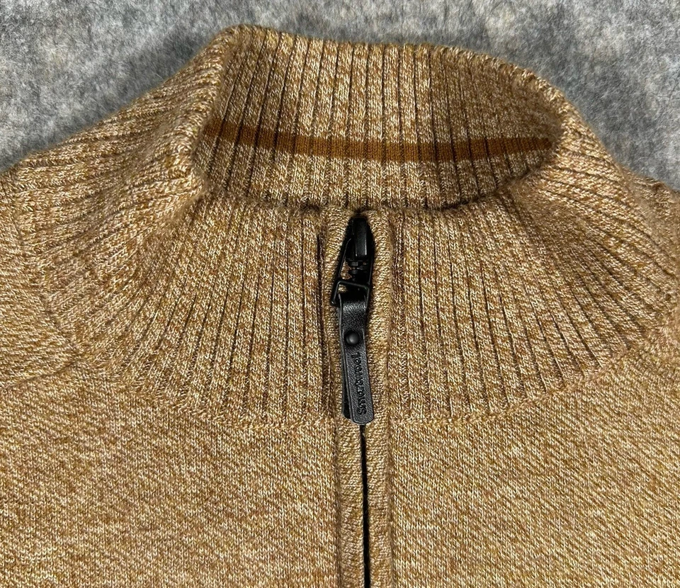 SmartWool Sparwood 1/4 Zip Sweater Men’s M Oatmeal Wool Blend Pullover Light - Image 3 of 4