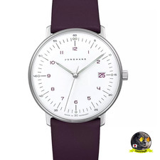Junghans Max Bill Quarz 32,7 mm lila Armband Damenuhr 047/4558.02