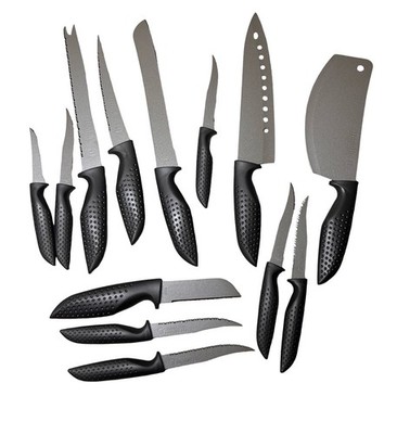 Titanium II Pro Knives Set of 13 New Open Box Gray Ergonomic Design Handle