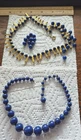 Vintage Blue bead Costume Jewelry necklaces LOT Repair restring repurpose Crafts