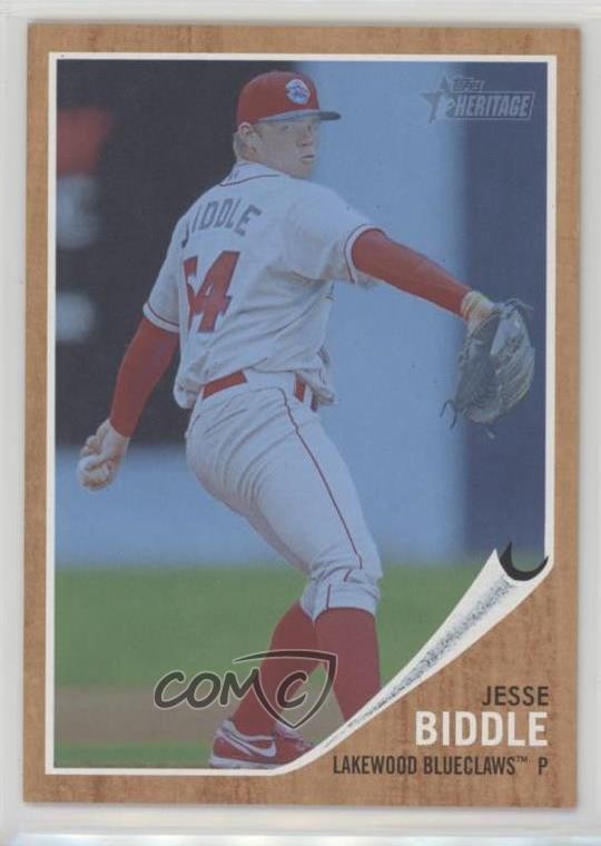 2011 Topps Heritage Minor League Edition Blue Tint /620 Jesse Biddle #65 0pl9