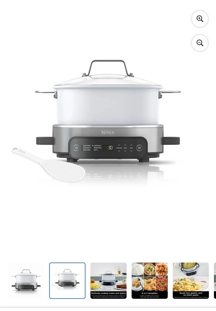 Ninja 10-in-1 Everyday PossibleCooker 6.5 Qt Multi-Cooker MC1100 (White)