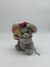 Russ Berrie Mouse Plush Super Grad Graduation Mice Vintage Caress Soft 10"