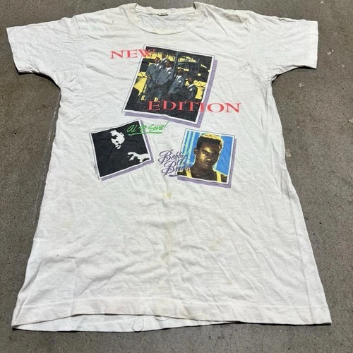 New Edition R&B Heartbreak Tour T-Shirt 80's La 1980s vintage concert t-shirt, vintage, size L, single stitch, B+ condition