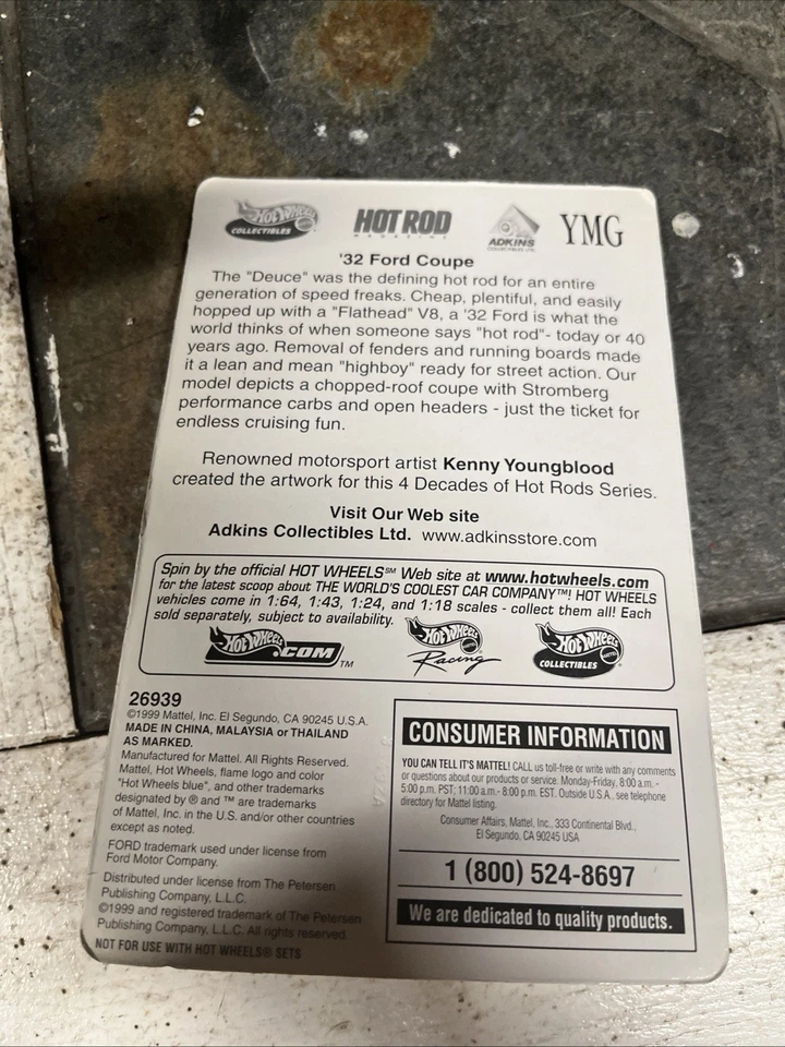 1999 Hot Wheels Hot Rod Magazine Decades of Hot Rods '32 Ford - Image 3 of 4