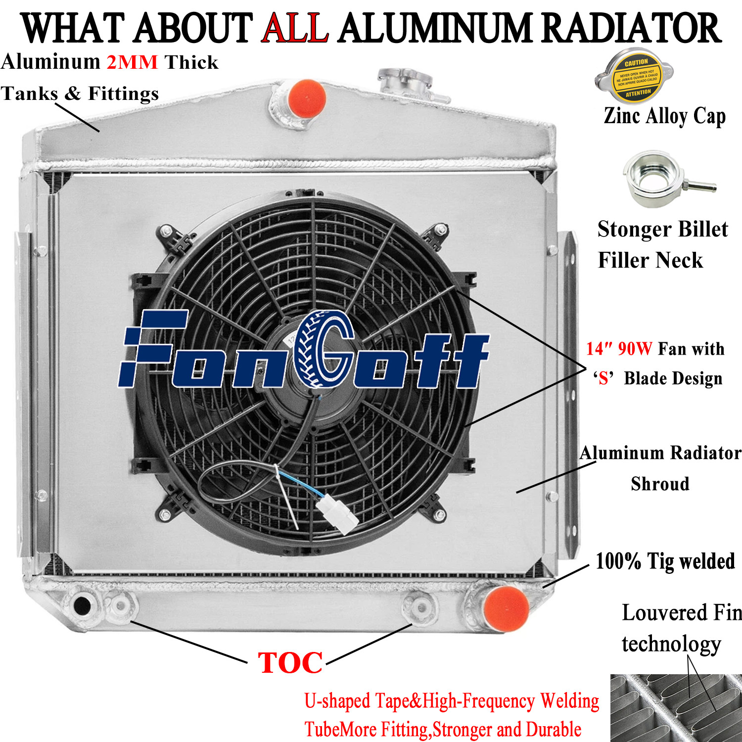 3 Rows Radiator+Shroud Fan For 1955 1956 1957 Chevy Bel Air Nomad 4.3L/4.6L V8