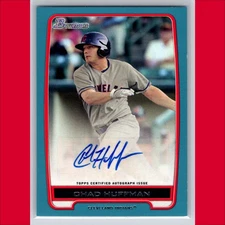 Chad Huffman 2012 Bowman #BPA-CH Auto Blue #/500 Cleveland Indians Parallel Card