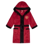 Manchester United FC Official Soccer Gift Boys Hooded Fleece Dressing Gown Robe