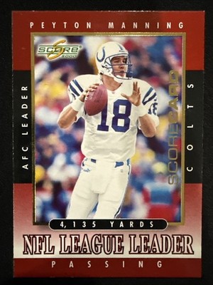 2000 Score Peyton Manning #258 NFL Passing Leader Scorecard #/2000 Colts HOF SP